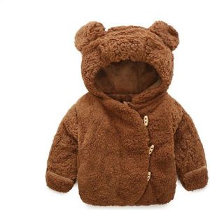 Croal Cherie 60-100Cm Winter Jas Voor Meisjes Schattige Beer Fluwelen Baby Meisjes Kleding Jassen Voor Pasgeborenen Katoen fleece Overalls