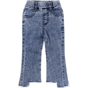Herfst Baby Meisjes Mode Asymmetrische Zoom Uitlopende Broek Kids Casual Bell Bodem Jeans