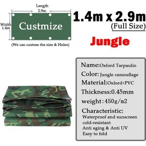 Jungle Oxford Camouflage Dekzeil Regendicht Doek Outdoor Pvc Camping Tent Zeil Heavy Duty Truck Onderdak Cover Cargo Stapel Dekzeilen