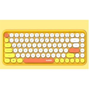 Jellycomb Bluetooth Toetsenbord Retro Ronde Keycap Plastic Panel Kleurrijke Grens Waterproofmobile Telefoon Toetsenbord