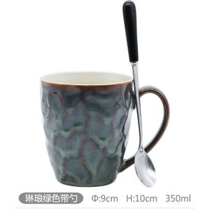 350 Ml Retro Cappuccino Mok Elegante Latte Coffe Mok Tea Cup Caffe Cup Grappige Mok Bier Mok deksel Lepel