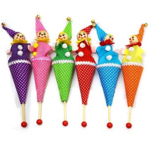 Populaire Baby Kids Smile Gezicht Clown Marionet Speelgoed Bell Hide Seek Pop Up Telescopische Educatief Speelgoed