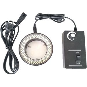 Verstelbare 144 LED Ring Light Lamp 6500 k 90 v-240 v Voor Industriële Stereo Trinoculair Verrekijker Microscoop Digitale video Camera