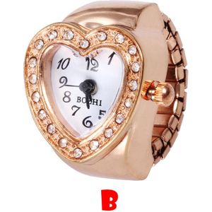 Stijlvolle Sieraden Horloges Mode Vrouwen Mannen Kleine Wijzerplaat Klok Quartz Horloge Creatieve Staal Cool Elastische Finger Ring Horloge * een