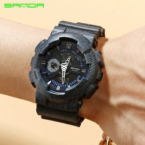 Sanda Elegante Vrouwen Mannen Quartz Led Digitale Horloges Paar Luxe Sport Stijl Mode Waterdichte Relogio Feminno