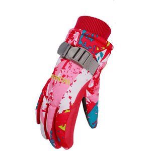 Winter Warm Handschoenen Voor Jongen Meisjes Winddicht Waterdicht Sneeuw Warm Ademend Outdoor Sport Pu Lederen Antislip Kids Ski handschoenen