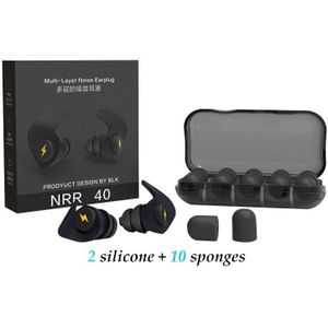 Slapen Oordoppen Anti-geluid Oordopjes Slapen Aid Siliconen + Spons Geluiddichte Oordopjes Zacht Schuim Oor Bescherming Ruisonderdrukking