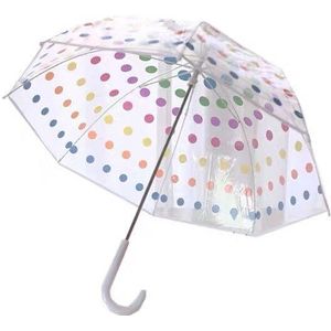 Baby Leuke Straat Paraplu Kinderen Paraplu Winddicht En Regendicht Paraplu Kleurrijke Wave Dot Transparante Paraplu