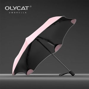 Olycat Bloem Stijl Opvouwbare Paraplu Creatieve 6K Aluminium Uv-bescherming En Winddicht Kinderen En Vrouwen Paraplu