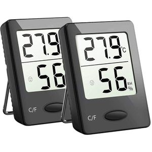 Vochtigheid Gauge, Kamer Thermometer Hygrometer, Mini Indoor Thermometer Met Air Comfort Indicator, Zwart