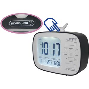 Lcd Digital Desk Wekker Slaapkamer Nachtkastje Snooze Wake Up Light Digitale Klok Thermometer