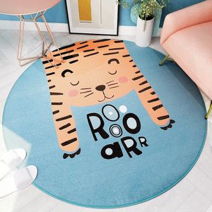 Leuke Dierlijke Cartoon Ronde Grote Tapijt Thuis Woonkamer Kinderen Klimmen Mat Slaapkamer Bed Cover