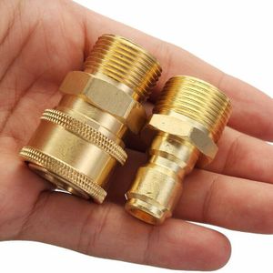 2 Pcs 3/8 M22 Druk Auto Wasmachine Quick Release Adapters Connector Koppeling Tool Set Spare Adapter Accessoires Messing Gardeb Tool