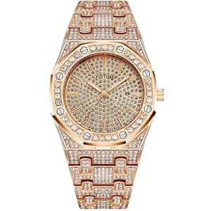 Iced Out Horloge Mannen Hip Hop Diamond Heren Horloges Top Brand Luxe Steel Gouden Klok Relogio Masculino Montre homme