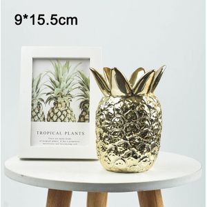 Nordic Keramische Ananas Opslagtank Wit Gouden Mooie Ananas Plating Opbergdoos Aromatherapie Kaars Opslag Container