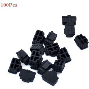 Ethernet Hub Poort RJ45 Anti Stofkap Cap Protector Plug 100Pcs Zwart