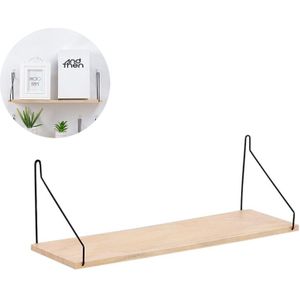 -Nordic Houten Muur Plank Ijzeren Partitie Boord Slaapkamer Tv Muur Opknoping Opslag Plank Rek Voor Thuis En Living kamer Decoratie