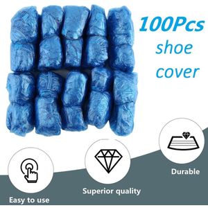 100 Stuks Wegwerp Pe Overschoen Blauw Kamer Outdoor Waterdichte Rain Boot Tapijt Schoon Overshoe Schoen Zorg Kits Schoen Cover machine