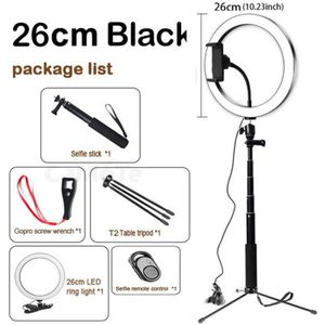 Tiktok 10 Inch 5600K Led Ring 10 Inch Licht Lamp Dimbare Fotografie Studio Telefoon Video Met 150 Cm Statief selfie Stok & Usb Plug