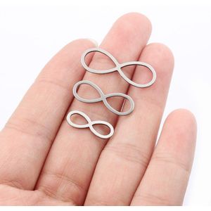 50 Pcs Rvs Bedels Infinity Patroon Hanger Connector Voor Armband Ketting Sieraden Maken Materiaal Accessoires