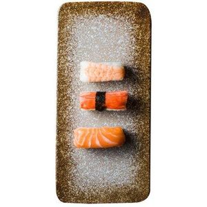Japanse Keramische Sushi Plaat Flat Platte Plaat Rechthoekige Cake Plaat Zwart Huishoudelijke Servies Ontbijt Plaat