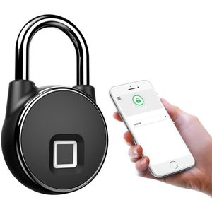 Bluetooth Oplaadbare Smart Lock Keyless Vingerafdruk Slot IP66 Waterdicht Anti-Diefstal Beveiliging Hangslot Deur Bagage Lock