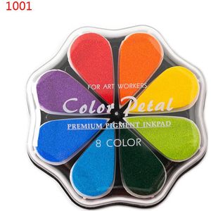 Leuke 8 Kleuren Water Petal Inkt Pad Stempel Diy Vinger Schilderen Craft Briefpapier