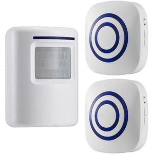 110V-240V Draadloze Deurbel Pir Infrarood Sensor Bewegingsmelder Entry Deurbel Alarm W/Ontvanger & zender Eu Plug