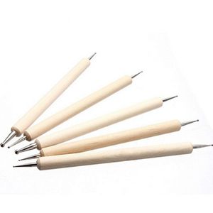 5 Stks/set Houten Puntjes Pen Marbleizing Tool Nail Art Dot Kindse Tool Set Manicure Schilderen Kit Diy Gereedschap