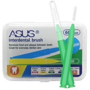 60Pcs 0.6-1.5Mm Interdentale Borstels Gezondheidszorg Tand Push-Pull Escova Verwijdert Voedsel En Plaque Beter tanden Mondhygiëne Tool