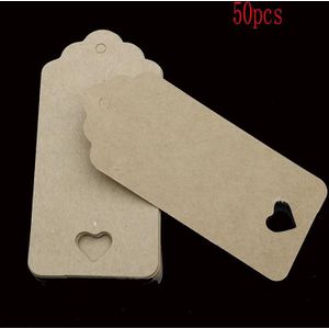 50 Stks/set Hollow Liefde Kraftpapier Tag Wit Karton Wedding Party Label Kleding Tag Diy Bericht Card (Geen Hennep touw)