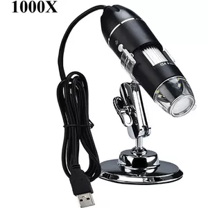 Draadloze Digitale Microscoop – 50x-1000x, 1080P, 8 LED-lampjes, Oplaadbaar, Compatibel Met Mobiel, PC & Laptop – Draagbaar Metaalstatief, Voor Hobby, Educatie & Buiten 6 miniatura
