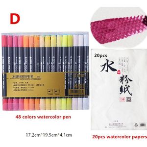 80 kleuren twee hoofd aquarel borstel pen met Gouache papier markers voor tekening gekleurde manga aquarel pen voor school kid