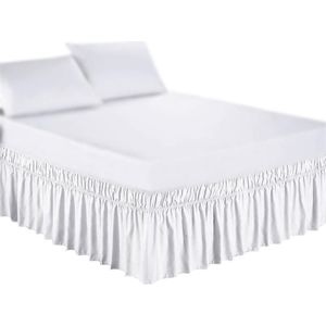 Bed Rok Wit Wrap Rond Elastische Bed Shirts Zonder Bed Oppervlak 80x60/75x39 Inch Home hotel Decor Gebruik Wrap Rond Bed Rok