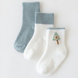 3 Paren/partij Herfst Winter Baby Sokken Dubbele Naald Doseren Anti-Slip Kinderen Socking Voor Baby Jongens Meisjes Katoen buis Sokken