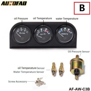 52 Mm Triple Gauge Kit 3in1 Volt Gauge Water Temp Gauge Oliedrukmeter Of Olie Temp Meter W Sensor AF-AW-C3