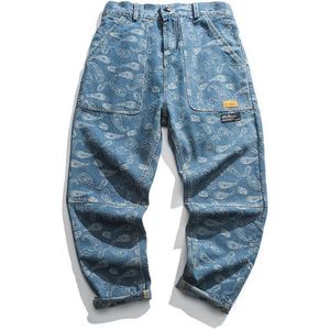 Iefb/Herenkleding Herfst Mode Denim Blue Jeans Cashew Bloem High Street Hip Hop Direct Broek mannelijke 9Y934
