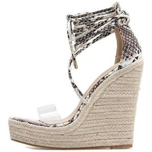 Eilyken Zomer Lace-Up Serpentine Stevige Vrouwen Platform Wiggen Sandalen Mode Hoge Hakken Schoenen Dames Open Teen Sandalen Maat 42