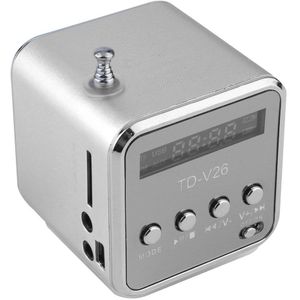 Draagbare Aluminium TD-V26 Mini Speaker Draagbare Digitale LCD Sound Micro SD/TF FM Radio Muziek Stereo Luidspreker voor laptop