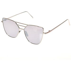 Luxe Vintage Ronde Zonnebril Vrouwen Cat Eye Brillen Voor Vrouwen Dames Sunglass Spiegel Bril