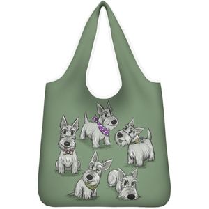 Opvouwbare Recycle Shopping Bag Ecologische Yorkshire Terrier Print Shopping Tote Bag Herbruikbare Fruit Groente Kruidenier Pocket