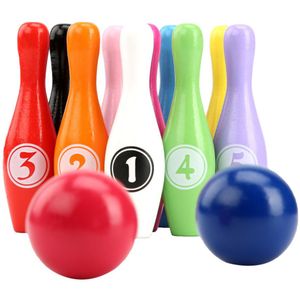 1 Set Van Bowling Pinnen En Ballen Kleurrijke Duurzaam Bowling Toy Bowling Speelbal Educatief Speelgoed Voor Kids Kinderen Tieners