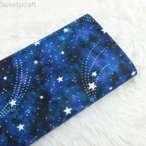 140X50Cm Gedrukt Starry Ster Blauw Effen Katoenen Stof Doek Diy Naaien Jurk Patchwork Handwerken Handgemaakte Interieur materiaal