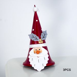 3 Stuks Metalen Hand Bells Kerst Klokken Kerst Decoratie Xmas Bell Jar Sneeuwpop Kerstman Elanden Opknoping Hangers Jingle Bells