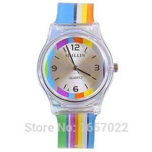 Vrouwen mannen hoge quarlity plastic waterdicht horloges luxury brand kinderen kids kleurrijke band cartoon watchstudent