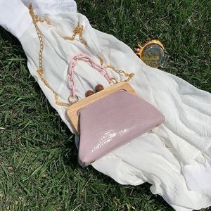 Vrouwen Messenger Bag Mode Pu Zacht Leer Clip Zak Met Acryl Draagbare Vrouwelijke Schouder Evening Clutch Purse Handtassen