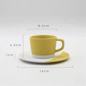 Japanse Grof Aardewerk Matte Koffie Cup Keramische Melk Cup Met Schotel Set Creatieve Afternoon Tea Cup Dessert Drinkware
