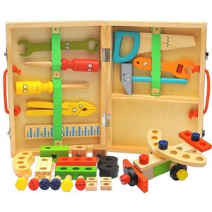 Hout Reparatie Set Tool Multifunctionele Speelgoed Draagbare Reparatie Tool Box Cartoon Jongen Educatief Speelgoed Voor Jongen Puzzel Speelgoed