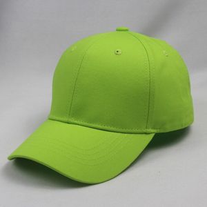 Opzichtige Blank Plain Baseball Cap Lime Green Vrouwelijke Mannen 6 Panel Cap Oranje Sport Hat Verstelbare