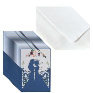 20 Stks/set Bruid Bruidegom Trouwkaarten Wenskaart Nodigen Enveloppen Voor Verjaardag Baby Shower Bridal Party Graduation